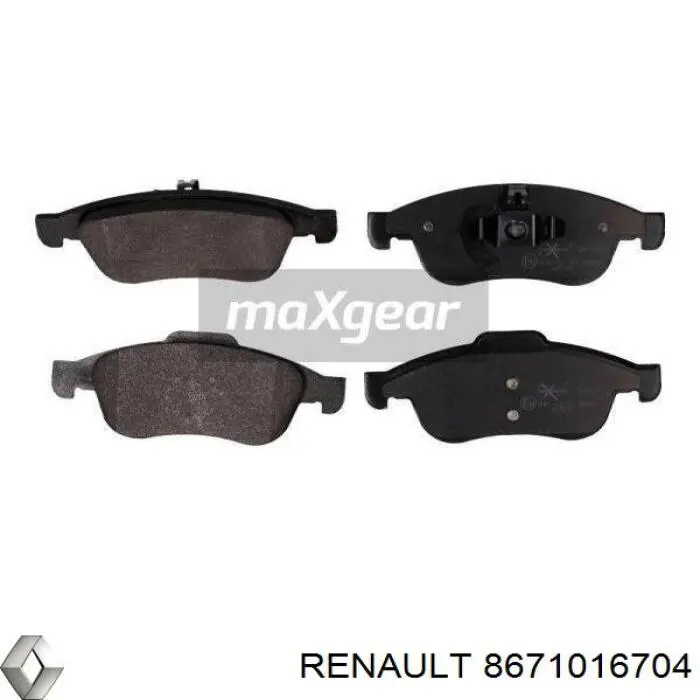 Передние тормозные колодки 8671016704 Renault (RVI)