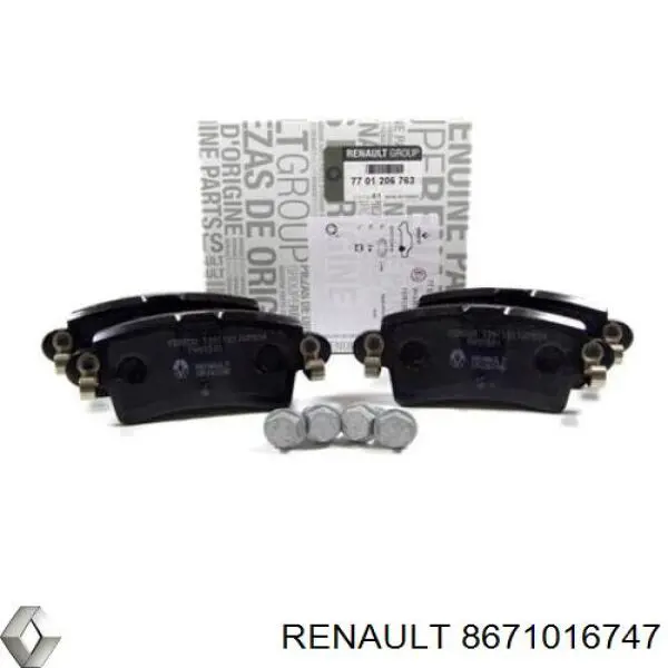 Задние тормозные колодки 8671016747 Renault (RVI)