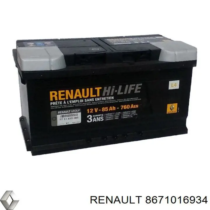 Купить Купить Аккумулятор Renault (RVI) Емкость 85А/ч Напряжение 12В 8671016934