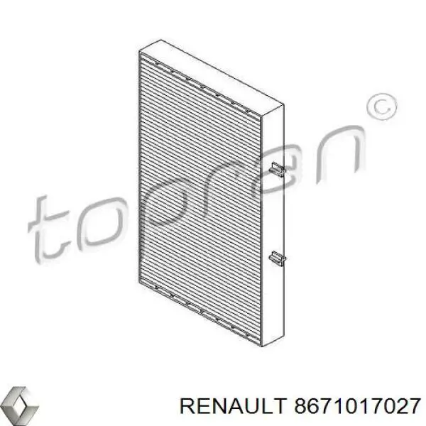 Фильтр воздушный отопителя Renault (RVI) 8671017027 цена, от 7.07 USD