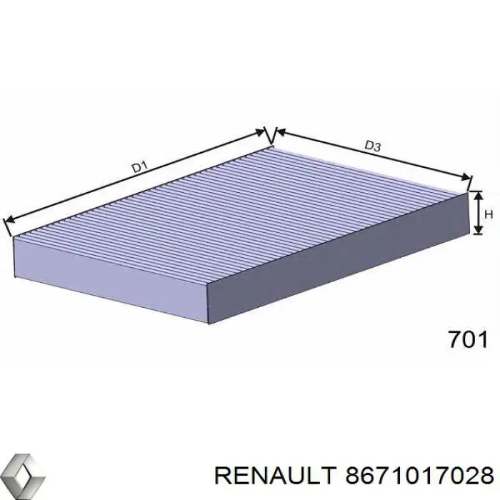 Фильтр салона 8671017028 Renault (RVI)