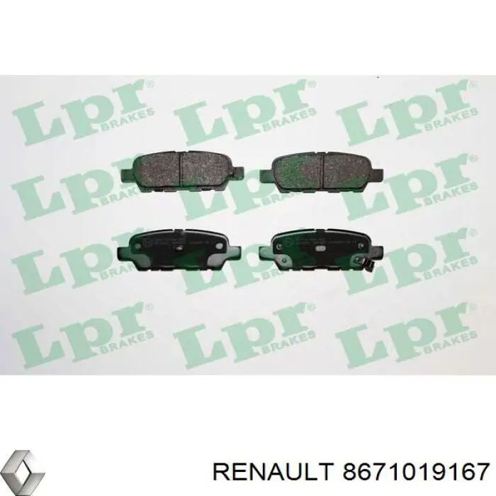 Задние тормозные колодки 8671019167 Renault (RVI)