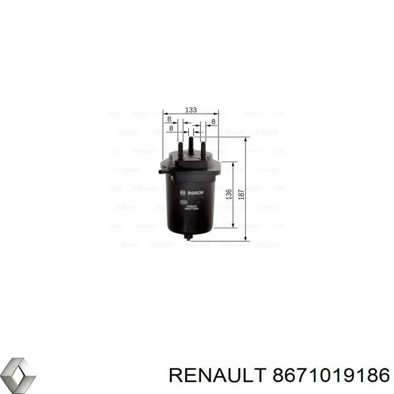 8671019186 Renault (RVI) топливный фильтр