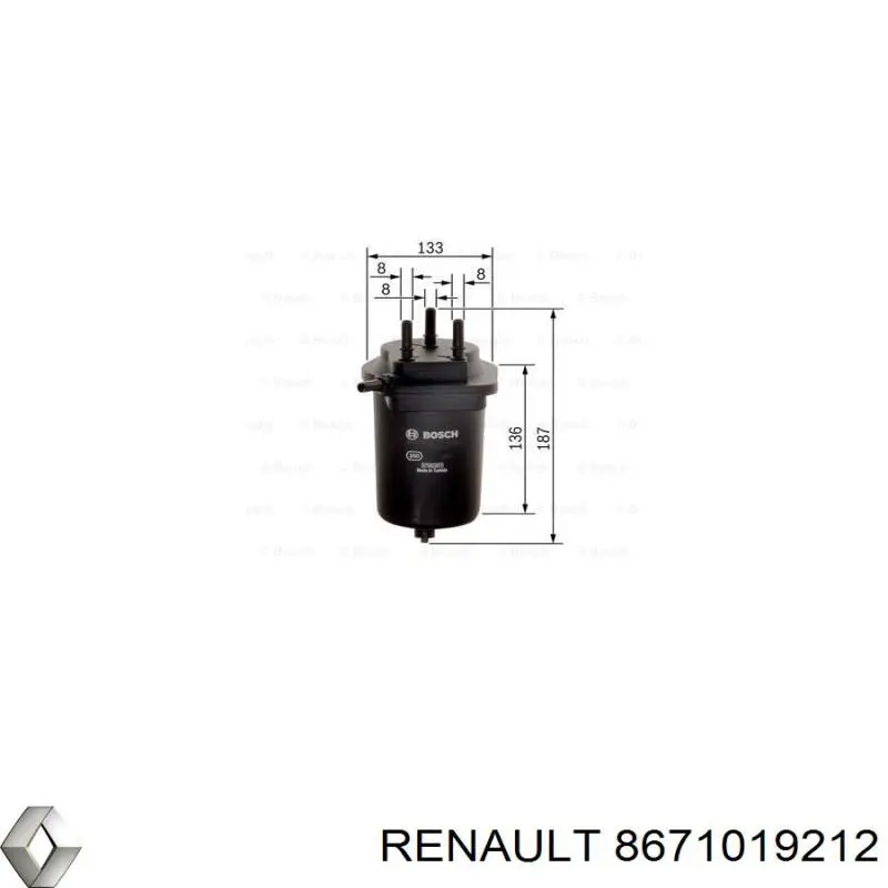8671019212 Renault (RVI) топливный фильтр