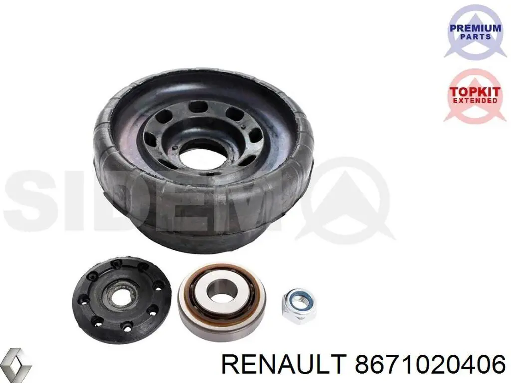 Soporte amortiguador delantero 8671020406 Renault (RVI)