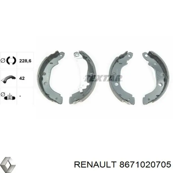 8671020705 Renault (RVI) колодки тормозные задние барабанные