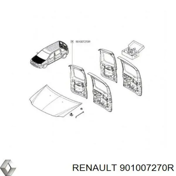 901007270R Renault (RVI) porta traseira direita
