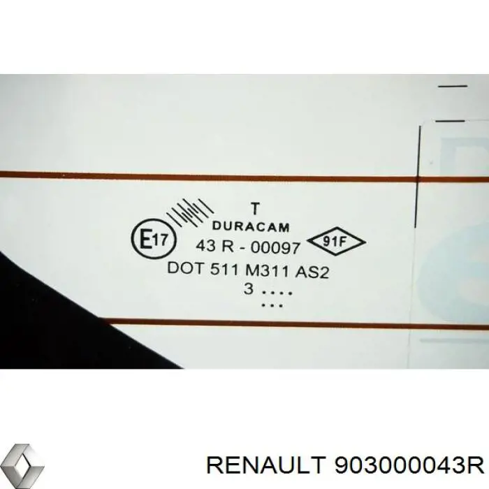 903005981R Renault (RVI) vidro de porta-malas de 3ª/5ª porta traseira (de tampa de alcapão)