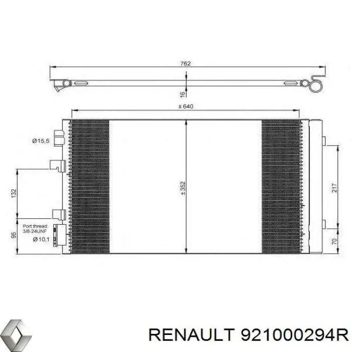 921000294R Renault (RVI) radiador de aparelho de ar condicionado