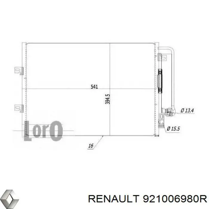 Радиатор кондиционера 921006980R Renault (RVI)