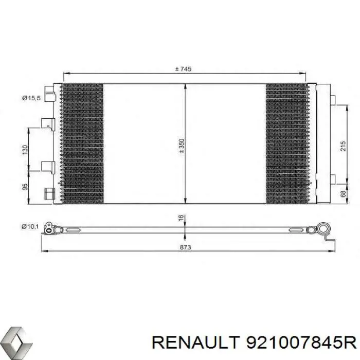 921007845R Renault (RVI) радиатор кондиционера
