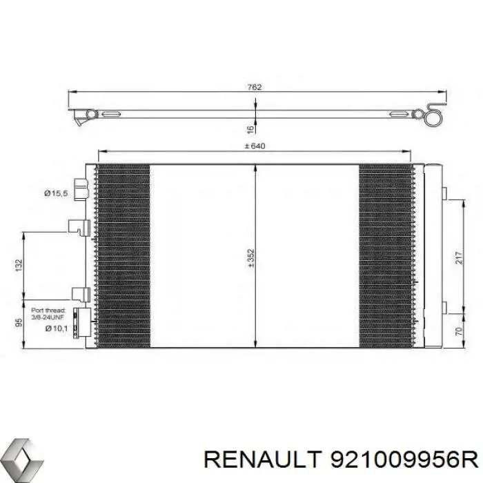 Конденсатор кондиционера Renault (RVI) 921009956R цена, от 133.60 USD