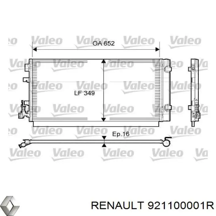921100001R Renault (RVI) радиатор кондиционера