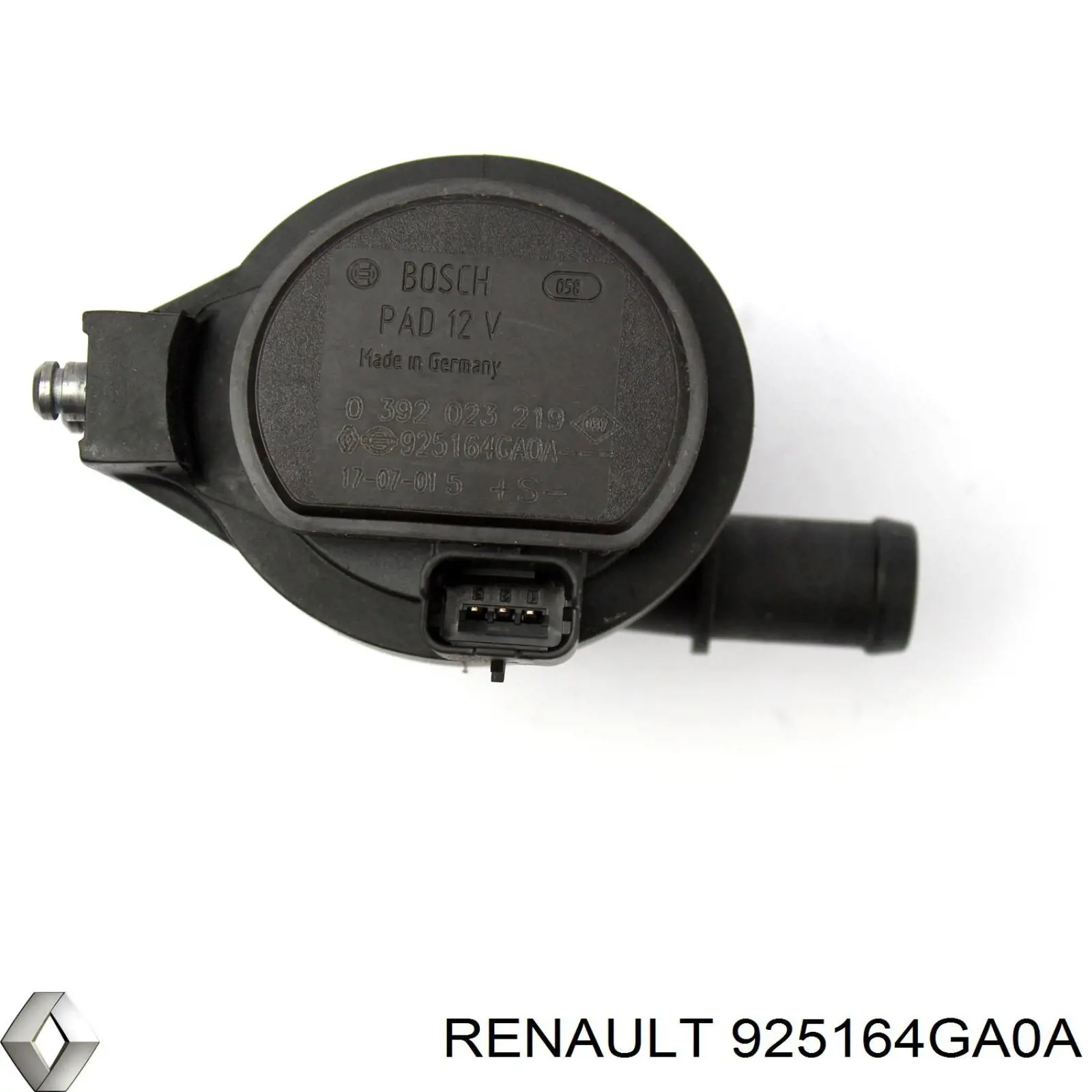 Bomba de agua, adicional eléctrico 925164GA0A Renault (RVI)