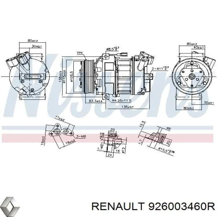 Компрессор системы кондиционирования Renault (RVI) 926003460R цена, от 304.06 USD