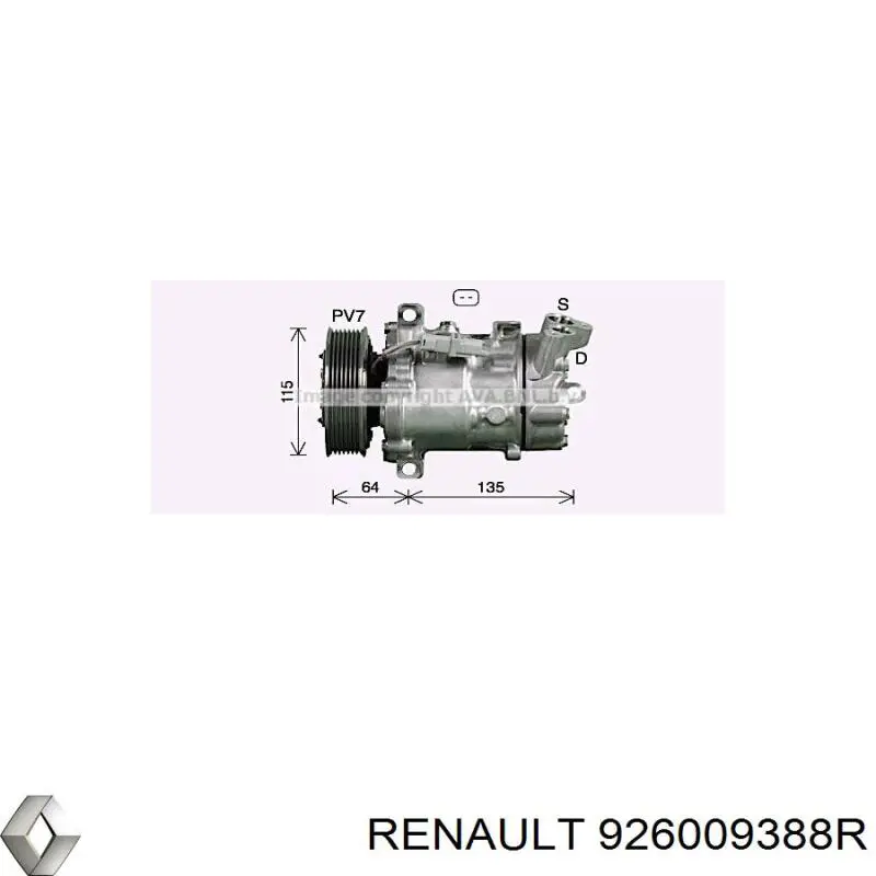 Компрессор кондиционера Renault (RVI) 926009388R