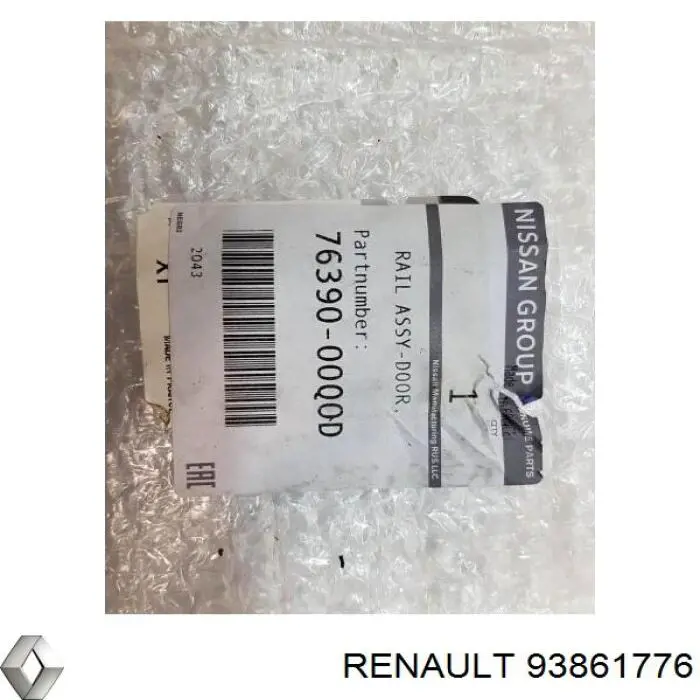 93861776 Renault (RVI) Рельс направляющей сдвижной двери центральный правый