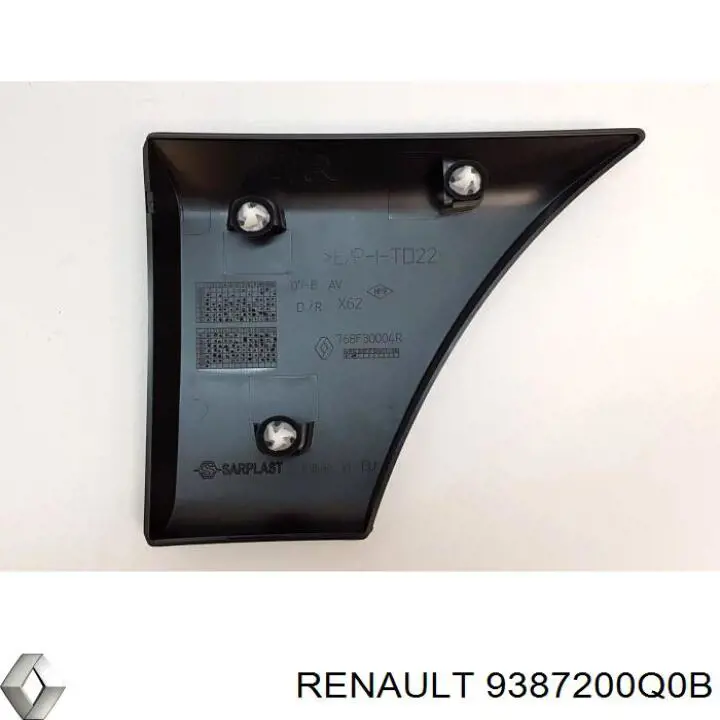 Накладка крыла заднего правого 9387200Q0B Renault (RVI)