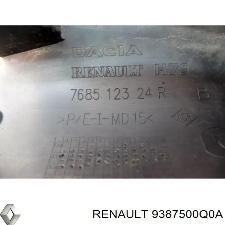 Накладка заднего левого крыла Renault (RVI) 9387500Q0A цена, от 41.00 USD