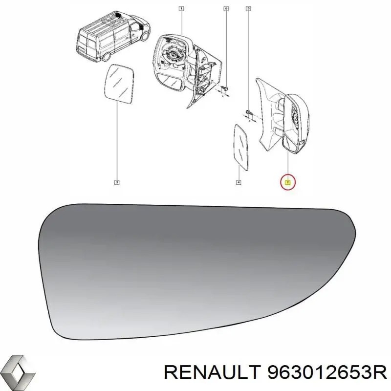 963012653R Renault (RVI) Зеркало заднего вида правое