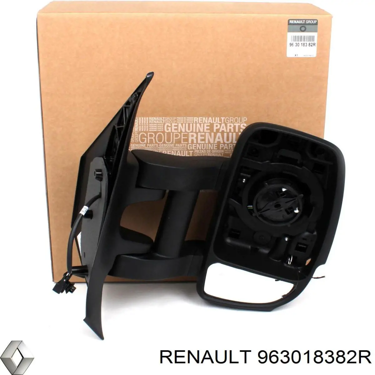 963018382R Renault (RVI) espelho de retrovisão direito
