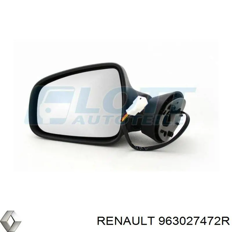 963027472R Renault (RVI) espelho de retrovisão esquerdo