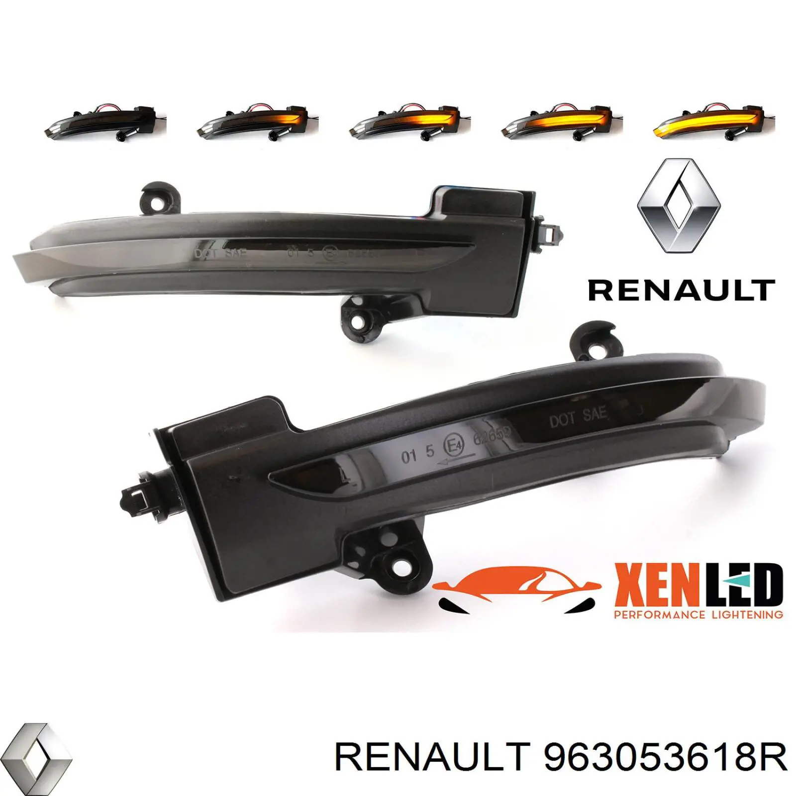 Указатель поворота зеркала, правый Renault (RVI) 963053618R цена, от 15.89 USD