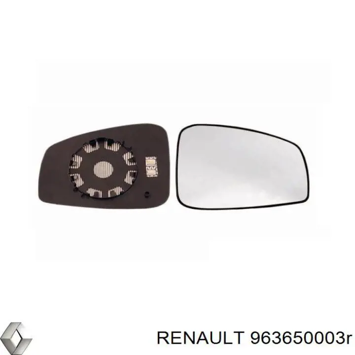 Зеркальный элемент зеркала заднего вида правого Renault (RVI) 963650003R