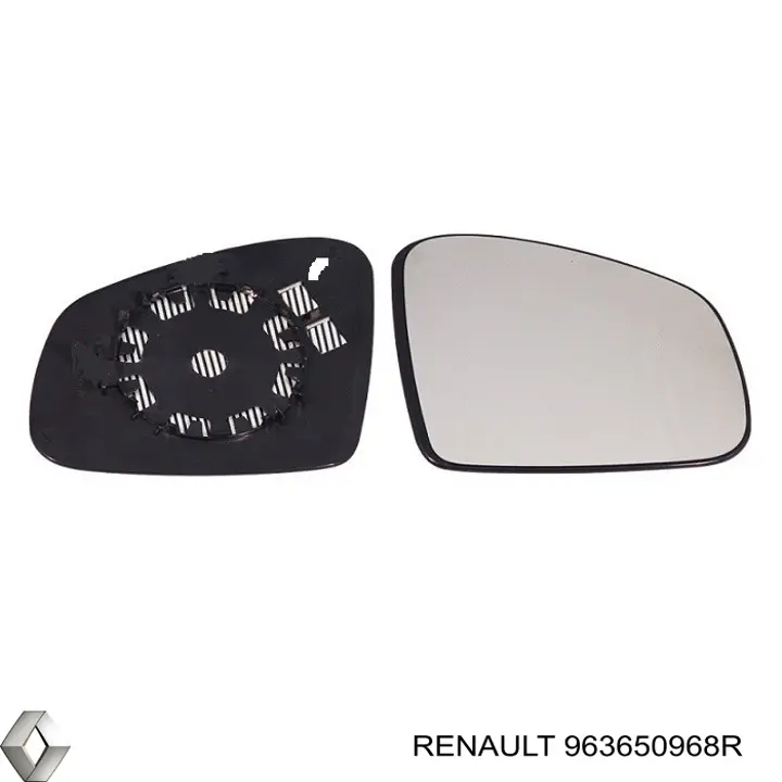 963650968R Renault (RVI) elemento espelhado do espelho de retrovisão direito