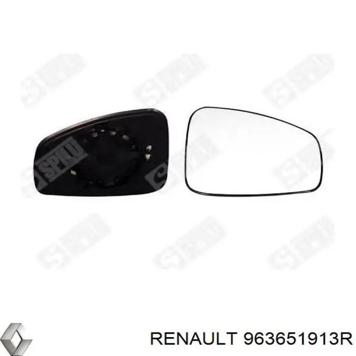 Elemento espelhado do espelho de retrovisão direito para Renault Fluence (L3)