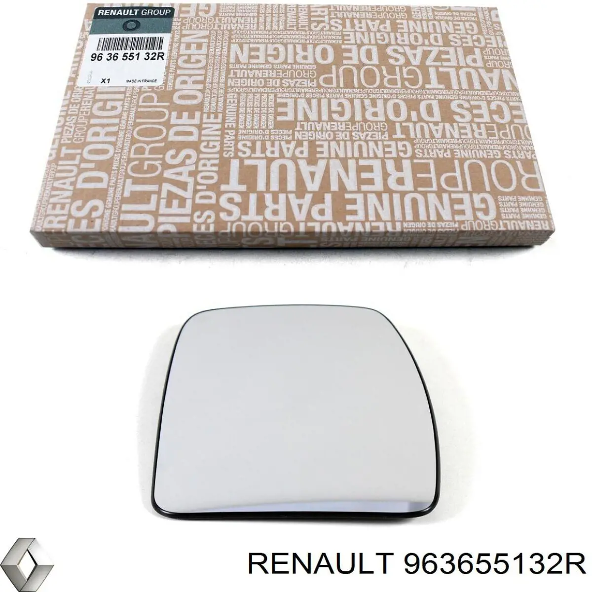 Купить 963655132R Renault (RVI) Стекло правого зеркала заднего вида