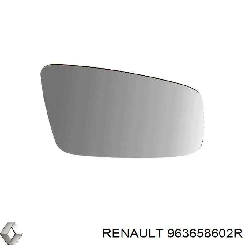 Зеркальный элемент зеркала заднего вида правого 963658602R Renault (RVI)