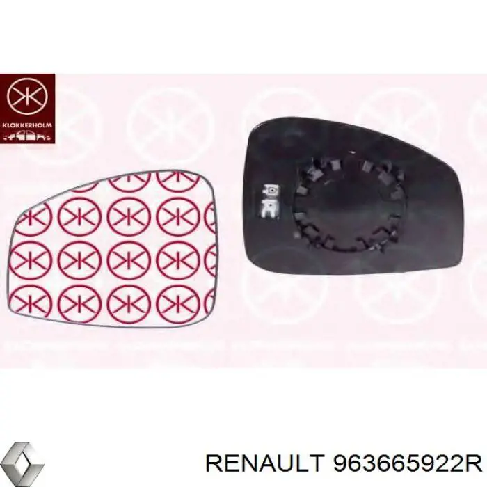 Стекло левого зеркала заднего вида 963665922R Renault (RVI)
