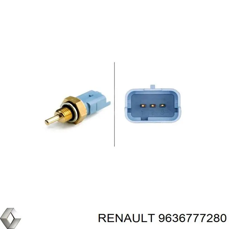 Sensor de temperatura del refrigerante 9636777280 Renault (RVI)