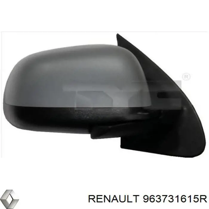 963731615R Renault (RVI) placa sobreposta (tampa do espelho de retrovisão esquerdo)