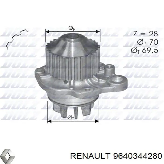 9640344280 Renault (RVI) помпа