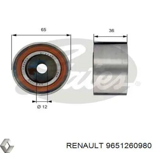 9651260980 Renault (RVI) ролик ремня грм паразитный