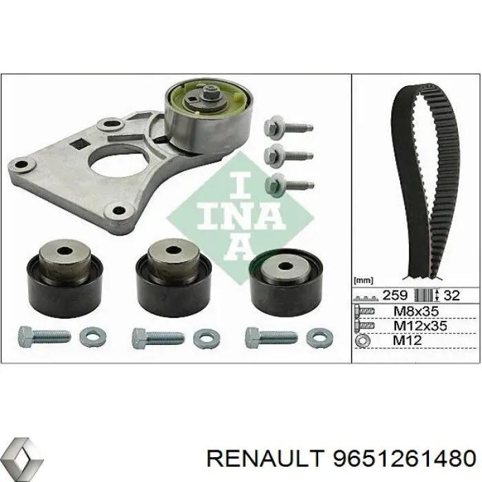 Купить 9651261480 Renault (RVI) Ведуший ролик ГРМ
