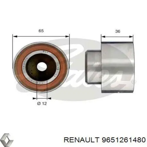 9651261480 Renault (RVI) Паразитный ведущий ролик