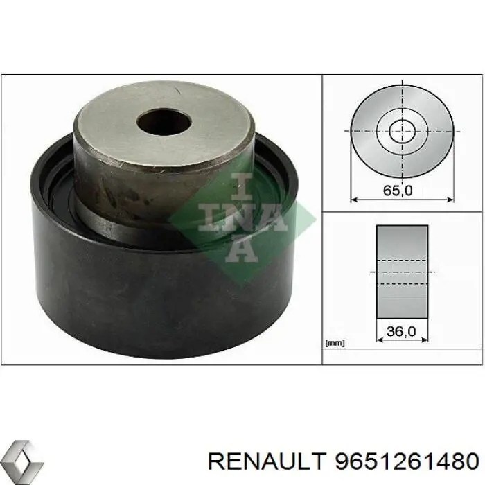 Обводной ролик ремня ГРМ Renault (RVI) 9651261480 цена, от 22.93 USD