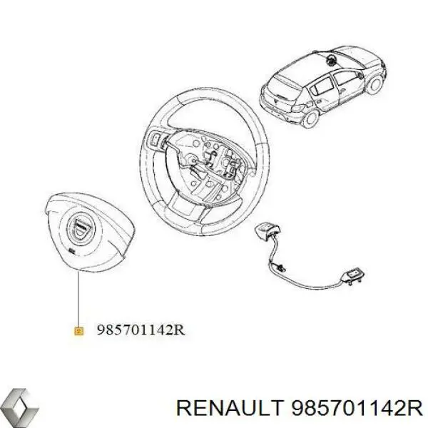 Подушка безопасности водителя 985701142R Renault (RVI)