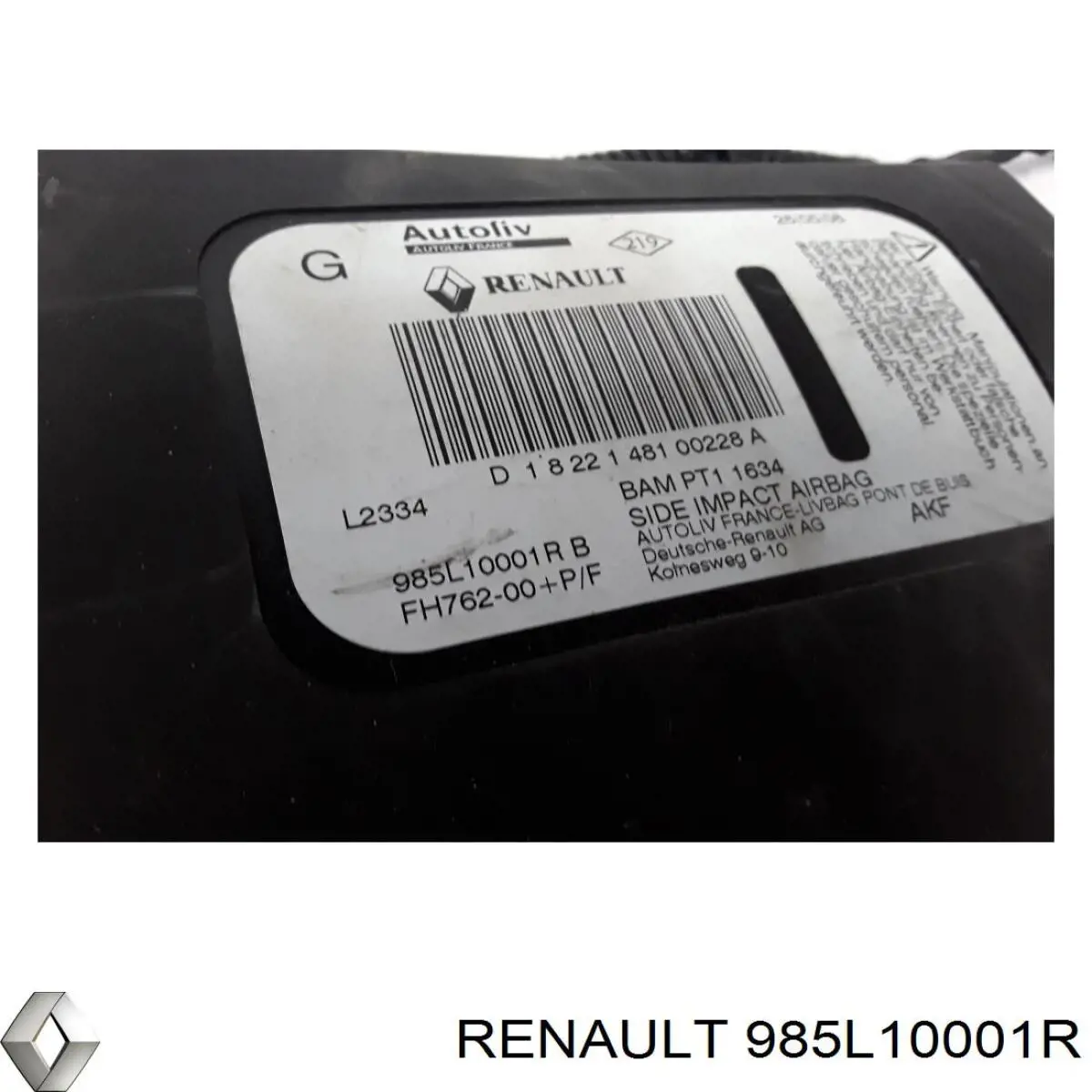 Подушка безопасности (AIRBAG) спинки сиденья левого 985L10001R Renault (RVI)
