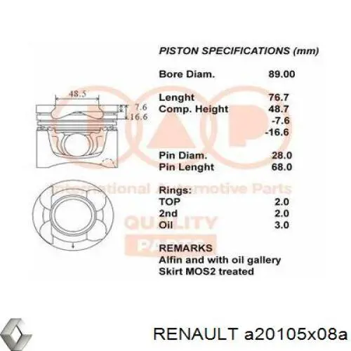 A20105X08A Renault (RVI) 