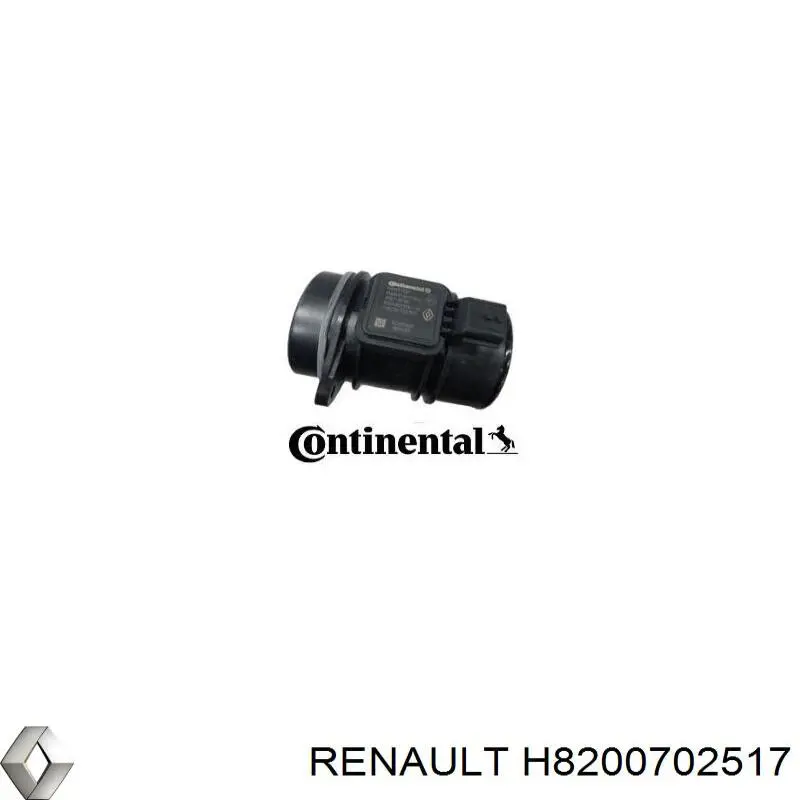 H8200702517 Renault (RVI) sensor de fluxo (consumo de ar, medidor de consumo M.A.F. - (Mass Airflow))