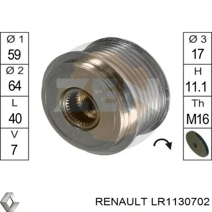 LR1130702 Renault (RVI) gerador