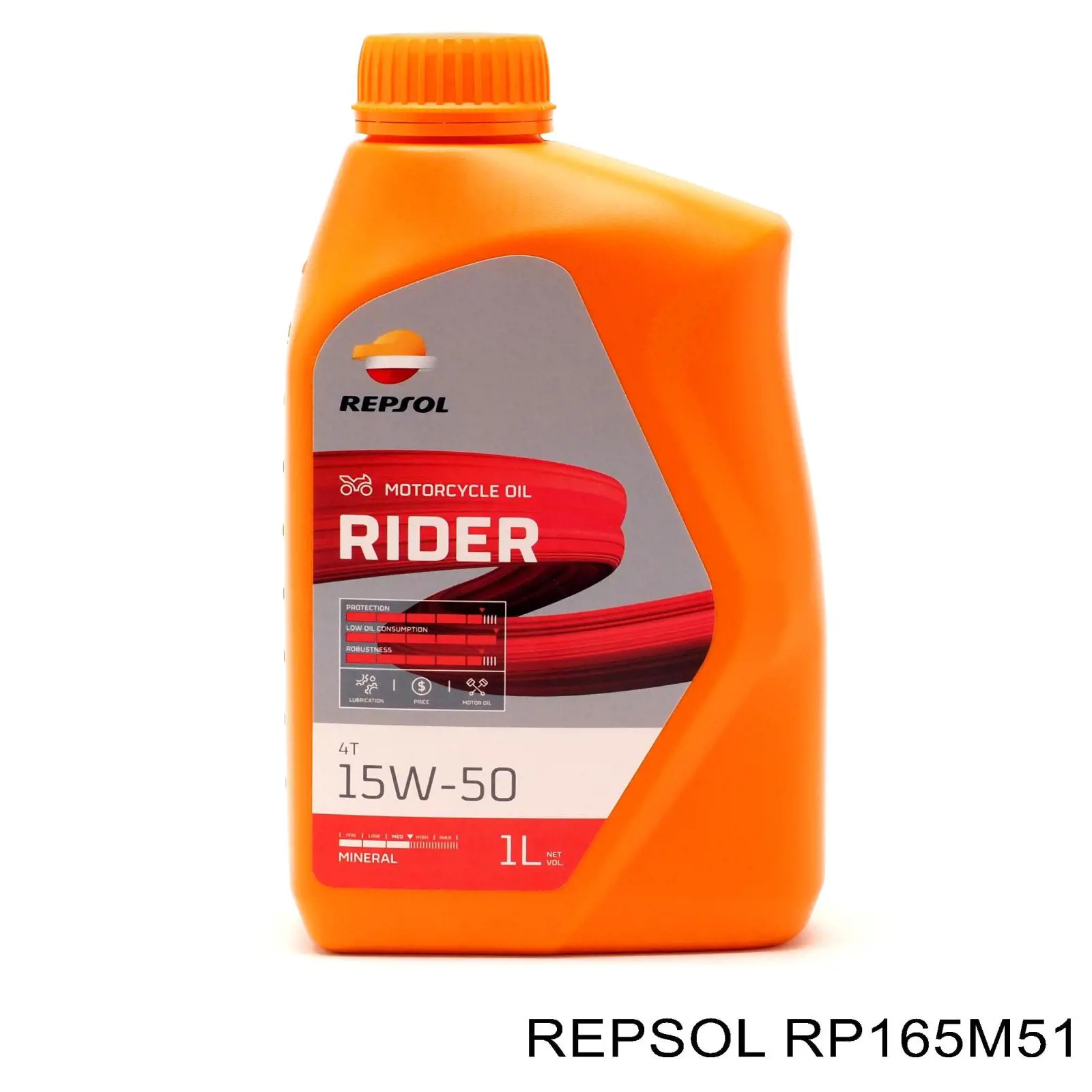 Моторное масло Repsol Moto Rider 4T 15W-50 Минеральное 1л (RP165M51)
