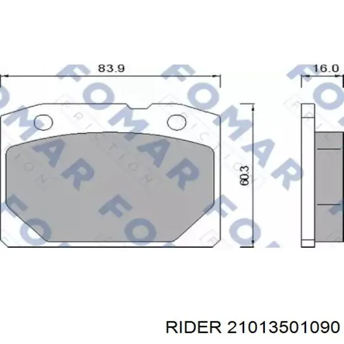 Колодки Rider 21013501090 цена, от 6.05 USD
