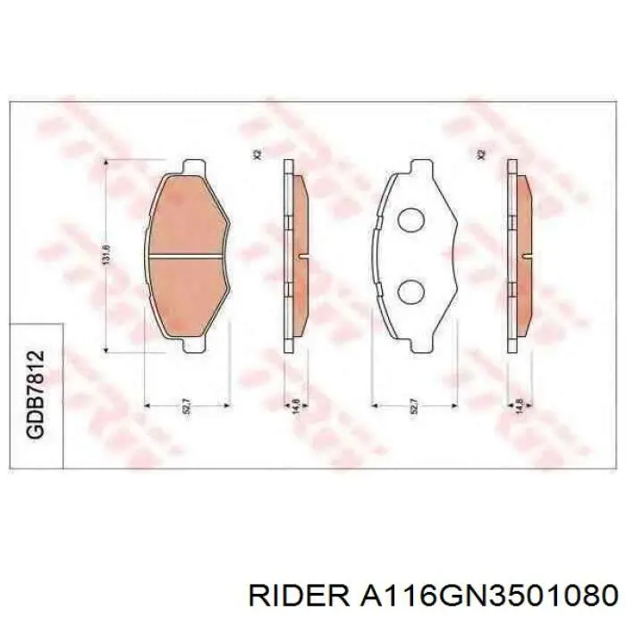 A116GN3501080 Rider Колодки передние
