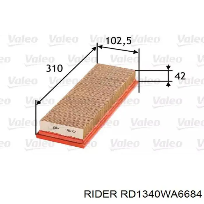 Элемент воздушного фильтра Rider RD1340WA6684 цена, от 3.11 USD