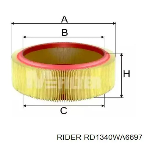 RD1340WA6697 Rider Воздушный фильтр двигателя